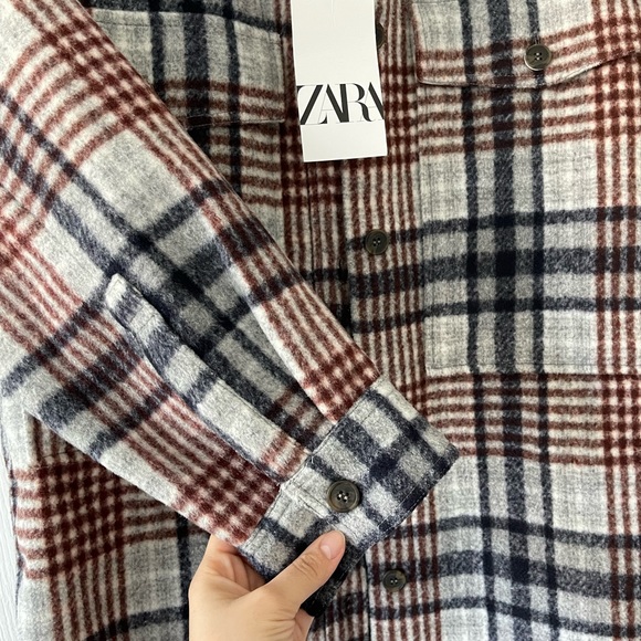 🌟BLOGGERS FAV🌟 ZARA LONG PLAID OVERSHIRT - Picture 13 of 16